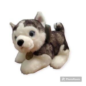 Realistic Aurora Miyoni Tots Plush Siberian Husky Puppy Dog 9"- New With Tags